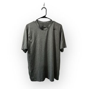 Nike Mens Dri Fit Basic Logo T Shirt Pullover Casual Gray Size L Short Sleeve